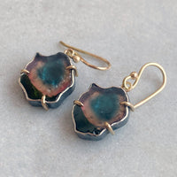 Blue, Pink, and Green Tourmaline Earrings